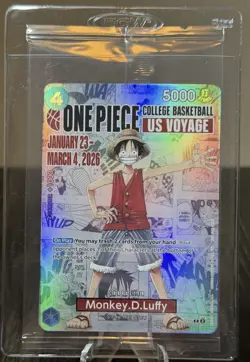 One Piece Monkey.D.Luffy US College Basketball Promo Card SEALED - Image 1