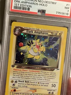 1st Edition Dark Ampharos Holo 1/105 - Neo Destiny - PSA 7 NM Pokemon Card SWIRL - Image 3