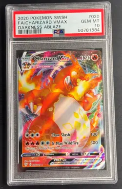 Charizard VMAX 020/189 PSA 10 GEM MINT | Darkness Ablaze Pokemon Card 2020 - Image 1