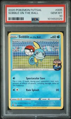 2020 Pokemon Futsal Promo # 005 Sobble On The Ball PSA 10 Card! GEM MINT! - Image 1