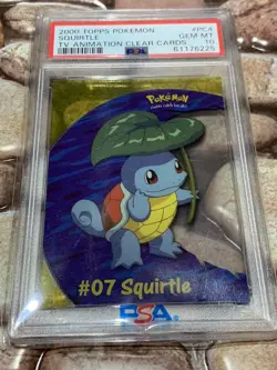 Pokemon Squirtle Topps Clear Card PC4 2000 TV Animation PSA 10 - Image 3