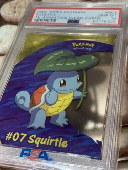 Pokemon Squirtle Topps Clear Card PC4 2000 TV Animation PSA 10 - Image 4