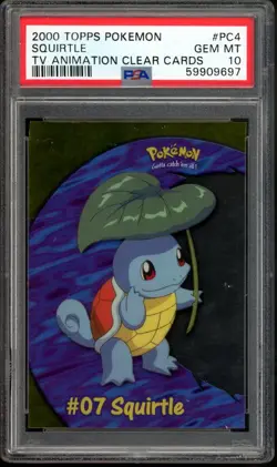 Squirtle Pokemon 2000 Topps TV Animation Clear Cards #PC4 PSA 10 - Image 1