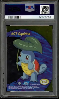 Squirtle Pokemon 2000 Topps TV Animation Clear Cards #PC4 PSA 10 - Image 2