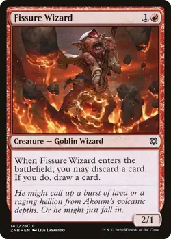 MTG Fissure Wizard - Zendikar Rising (ZNR) NM #140 - Image 1