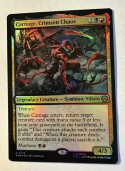 Carnage, Crimson Chaos (Foil) 0125 (R) MTG Marvel's Spider-Man (SPM) - Image 1