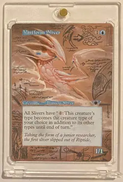 MISTFORM SLIVER (LGN) MTG Magic SCHEMATIC Hand Painted Altered Extended Art - Image 1