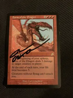 MTG Magic Form Of The Dragon Signed Artist Proof x1 Scourge Critchlow - Image 1