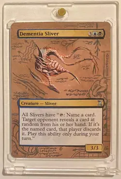 DEMENTIA SLIVER (TSP) MTG Magic SCHEMATIC Hand Painted Altered Extended Art - Image 1