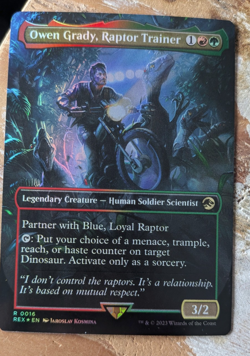 MTG Owen Grady, Raptor Trainer Jurassic World NM FOIL - Image 1