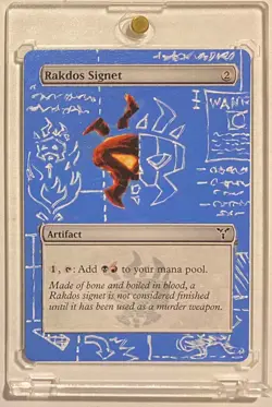 RAKDOS SIGNET (DIS) MTG Magic BLUEPRINT Hand Painted Altered Extended Art - Image 1