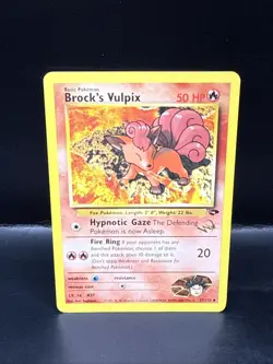 Pokemon Gym Challenge Brock s Vulpix Gold WOTC Wizard Stamp Promo 37/132 - Image 1