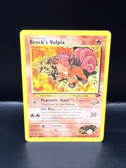 Pokemon Gym Challenge Brock s Vulpix Gold WOTC Wizard Stamp Promo 37/132 - Image 2