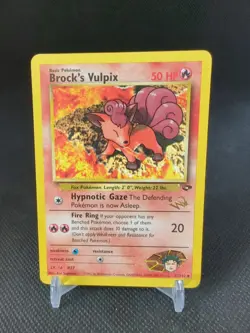 2000 Pokemon Gym Challenge Brock s Vulpix Gold WOTC Wizard Stamp Promo 37/132 - Image 1