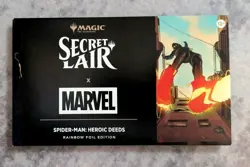 MTG Secret Lair x Marvel's Spider-Man: Heroic Deeds Rainbow Foil Edition In-Hand - Image 1