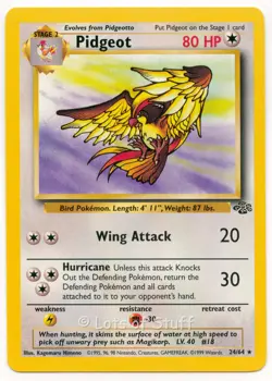 Pokemon Pidgeot Jungle Unlimited Rare 24/64 Near Mint 1999 WOTC Vintage - Image 1
