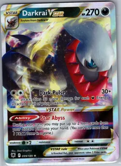 Darkrai VSTAR 099/189 SWSH10: Astral Radiance - Pokemon Card - NM - Image 1