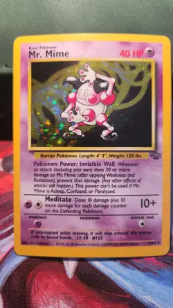 Mr. Mime 6/64 Pokemon TCG Jungle Unlimited 1999 Holo Rare Vintage LP - Image 2