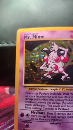 Mr. Mime 6/64 Pokemon TCG Jungle Unlimited 1999 Holo Rare Vintage LP - Image 5