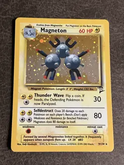 2000 Pokemon TCG - Base Set 2 - Magneton Holo w/ SWIRL 9/130 - LP - Image 1