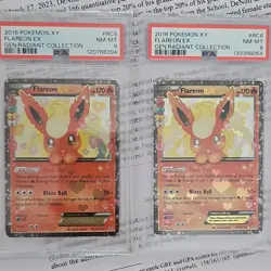 2 Graded Pokemon Flareon EX 2016 XY Generations RC6 Holo Radiant Collection - Image 1