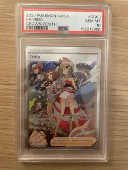 2023 POKEMON SWSH CROWN ZENITH #GG63/GG70 IRIDA FULL ART TRAINER PSA 10 - Image 1