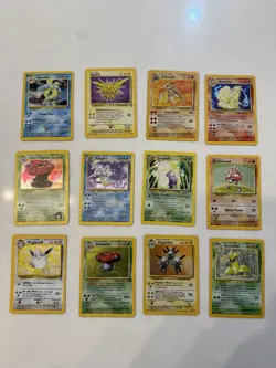 WOTC Pokemon Card Lot - Gym Fossil Neo Jungle Base 2 Highly Played - 12 Cards - Image 1