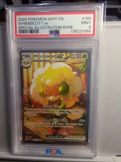 2025 Pokemon Wht En Whimsicott Ex Special Illustration Rare #165/086 Psa 9 - Image 1