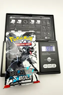 Heavy 22.81g Pokemon TCG SV 10.5 Black Bolt Booster Pack Sealed! - Image 1
