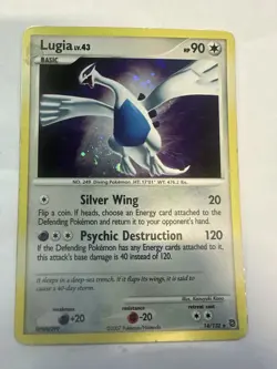 POKEMON TCG LUGIA 14/132 HOLO RARE MODERATE PLAY SECRET WONDERS - Image 1