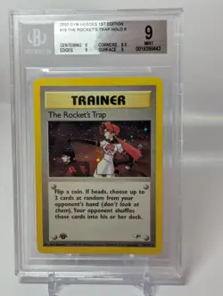 2000 Pokemon Gym Heroes 1st Edition The Rocket's Trap #19/132 Holo BGS 9 (MINT) - Image 1