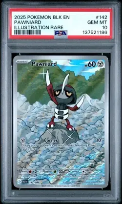 🔥 2025 Pokemon Black Bolt English Pawniard Illustration Rare PSA 10 Gem Mint 🔥 - Image 1