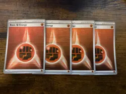 4x Fighting Energy 021 Holo Black Flare White Bolt Pokemon TCG Playset NM - Image 1
