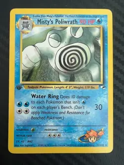 Pokemon TCG Misty's Poliwrath Gym Heroes 31/132 Regular 1st Edition Rare LP - Image 1