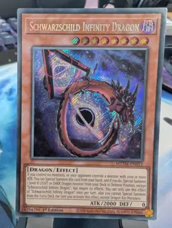 YuGiOh! Schwarzschild Infinity Dragon MZTM-EN013 Secret Rare 1st Ed* - Image 1