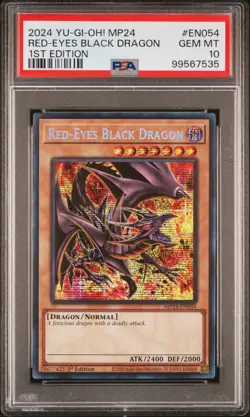 Red-Eyes Black Dragon Yugioh 2024 MP24-EN054 Prismatic Secret Rare 1st PSA 10 - Image 1