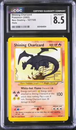 CGC 8.5 Shining Charizard Holo Neo Destiny 107/105 2002 Pokemon Card psa - Image 1