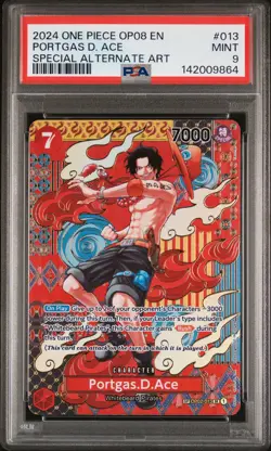 2024 ONE PIECE OP08-TWO LEGENDS SPECIAL ALTERNATE ART #013 PORTGAS D. ACE PSA 9 - Image 1