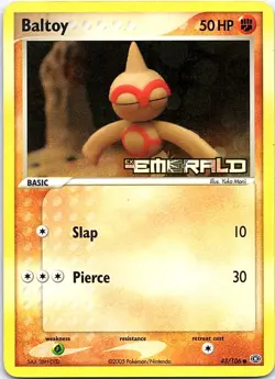 Baltoy 43/106 Reverse Holo - EX Emerald - LP - Image 1