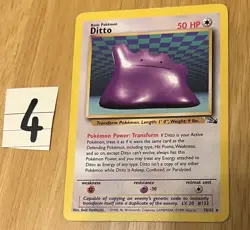 Pokemon TCG Ditto Fossil, Unlimited Rare, Non-Holo Card 18/62 - Image 1