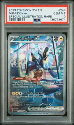 2023 POKEMON SVI EN-SCARLET VIOLET SPECIAL ILLUSTRATION RARE MIRAIDON EX PSA 10 - Image 1