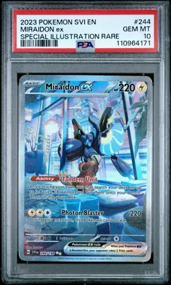 POKEMON SVI EN-SCARLET & VIOLET SPECIAL ILLUSTRATION RARE MIRAIDON EX PSA 10 - Image 1