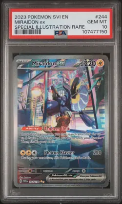 POKEMON SVI EN-SCARLET & VIOLET SPECIAL ILLUSTRATION RARE MIRAIDON EX PSA 10 - Image 1