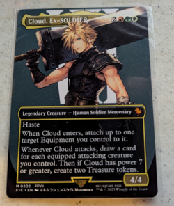 Magic The Gathering Cloud, Ex-Soldier Borderless Commander Final Fantasy MTG NM - Image 1