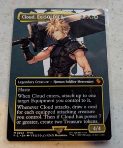 Magic The Gathering Cloud, Ex-Soldier Borderless Commander Final Fantasy MTG NM - Image 2