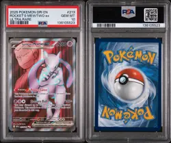 2025 POKEMON DRI EN-DESTINED RIVALS ULTRA RARE TEAM ROCKET'S MEWTWO EX PSA 10 - Image 3