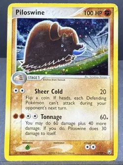 Piloswine 13/109 Holo Rare Ex Team Rocket Returns Set Pokemon 2004 Damaged DMG - Image 1