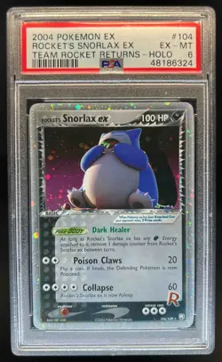 2004 Pokemon EX Team Rocket Returns Rocket's Snorlax #104/109 PSA 6 - Image 1