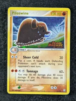 2004 Pokemon PILOSWINE #13/109 EX Team Rocket Returns Holo Rare English - Image 1