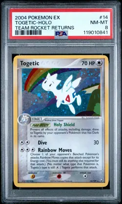2004 POKEMON EX TEAM ROCKET RETURNS #14 TOGETIC-HOLO PSA 8 - Image 1